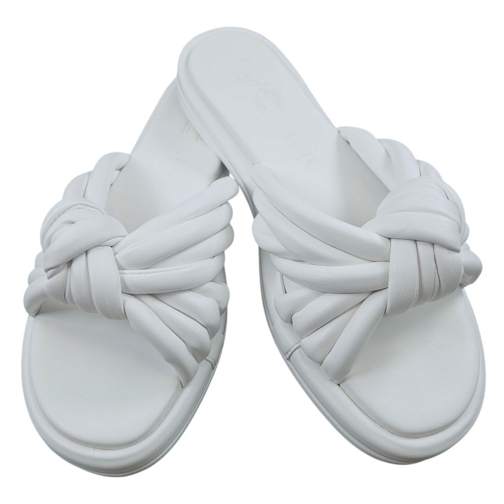 Seychelles Sandals Womens 8.5 White‎ Simply the Best Knotted Slide Casual Summer
